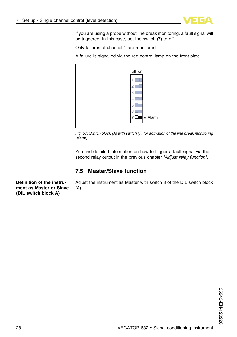 5 master/slave function | VEGA VEGATOR 632 User Manual | Page 28 / 60