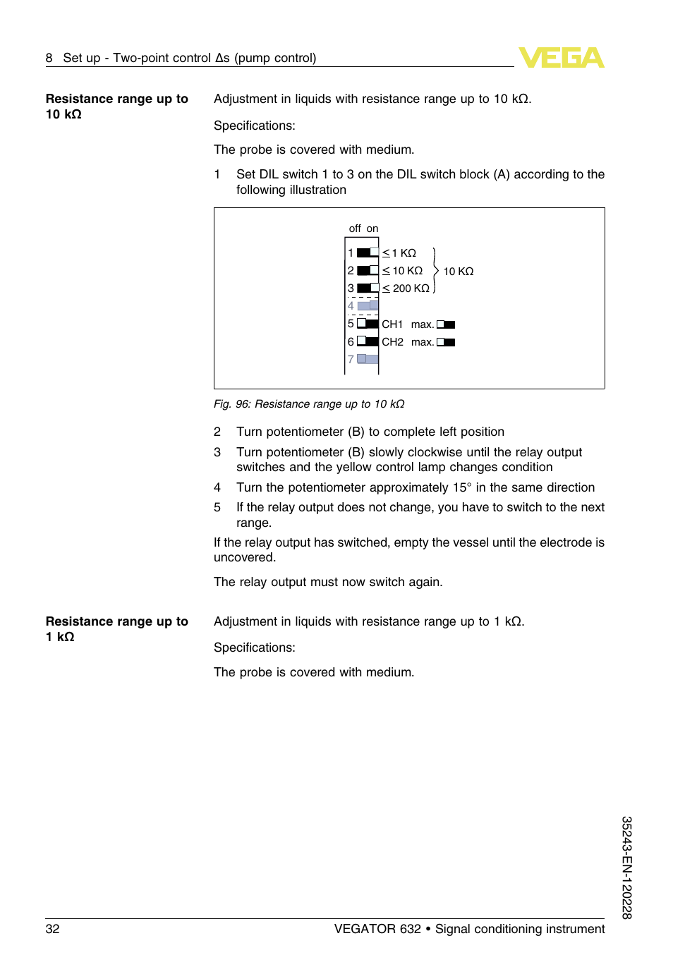 VEGA VEGATOR 632 User Manual | Page 32 / 60