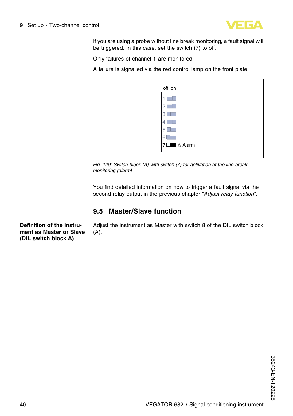 5 master/slave function | VEGA VEGATOR 632 User Manual | Page 40 / 60