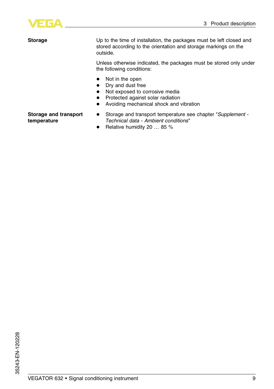 VEGA VEGATOR 632 User Manual | Page 9 / 60