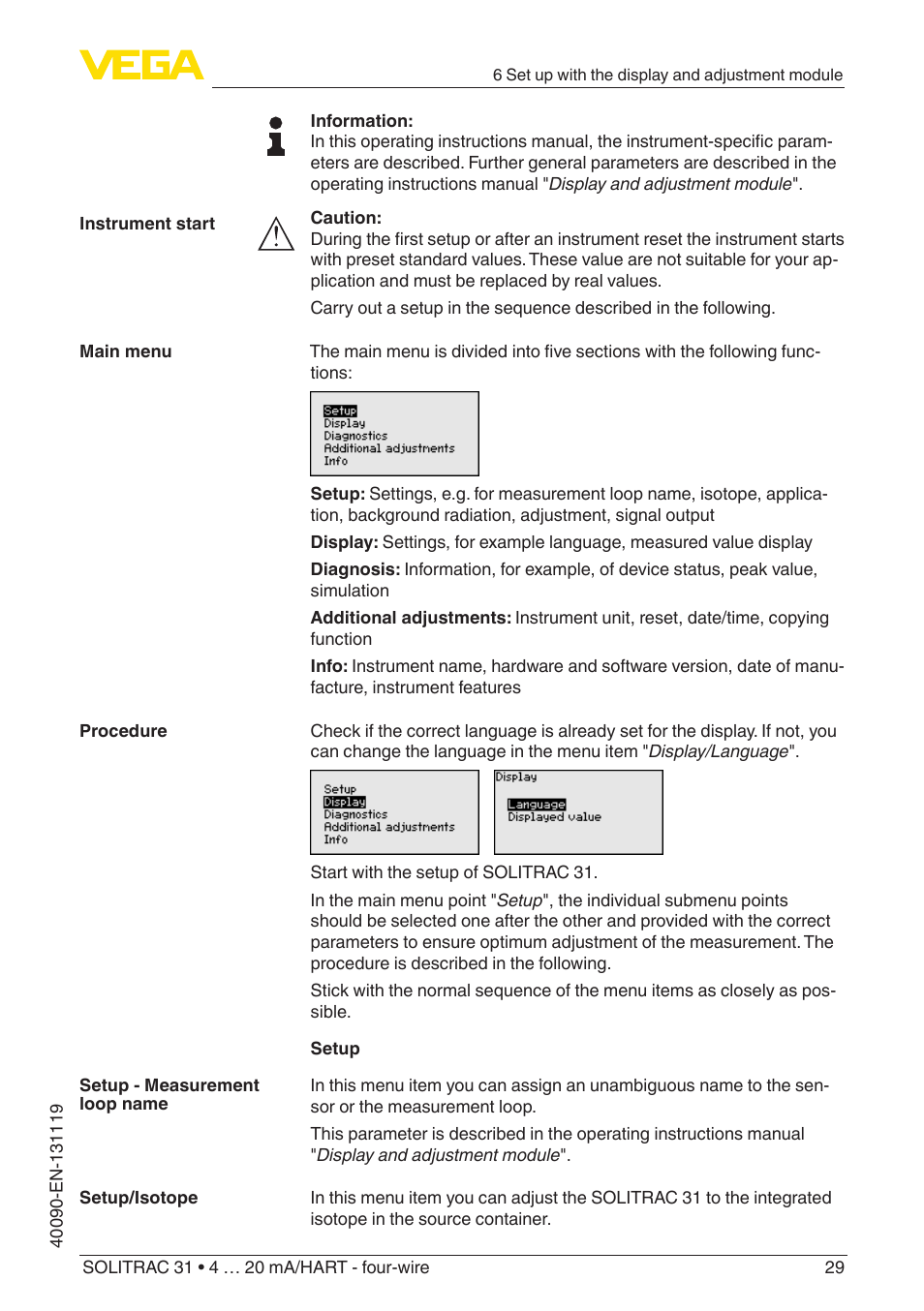 VEGA SOLITRAC 31 4 … 20 mA_HART - four-wire User Manual | Page 29 / 80