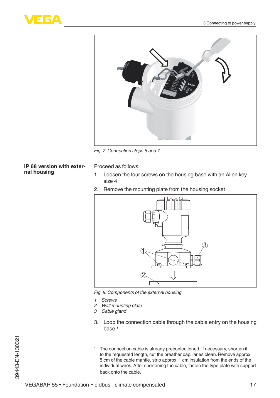 VEGA VEGABAR 55 Foundation Fieldbus - climate compensated User Manual | Page 17 / 68