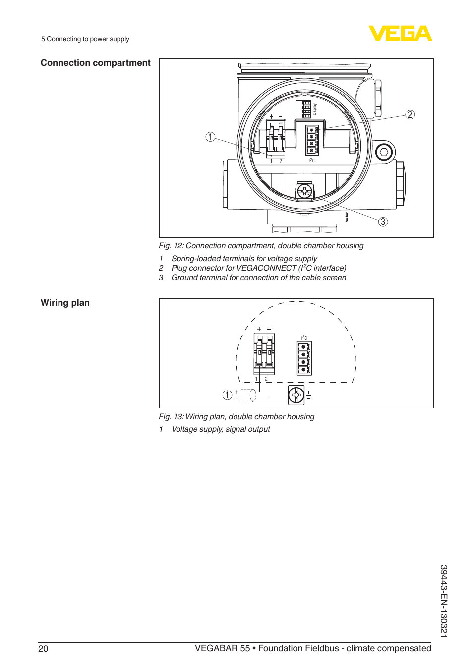 VEGA VEGABAR 55 Foundation Fieldbus - climate compensated User Manual | Page 20 / 68