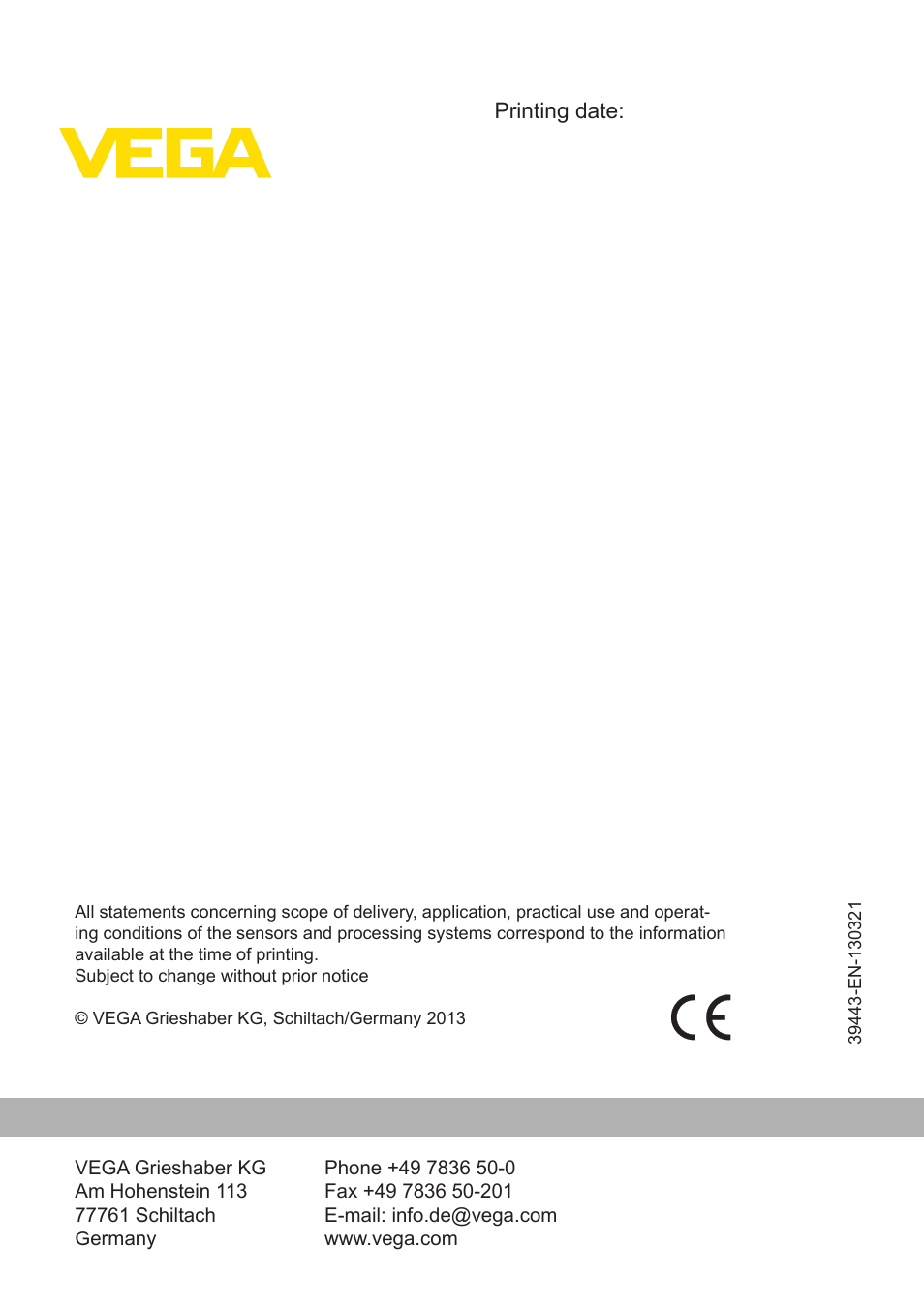 VEGA VEGABAR 55 Foundation Fieldbus - climate compensated User Manual | Page 68 / 68