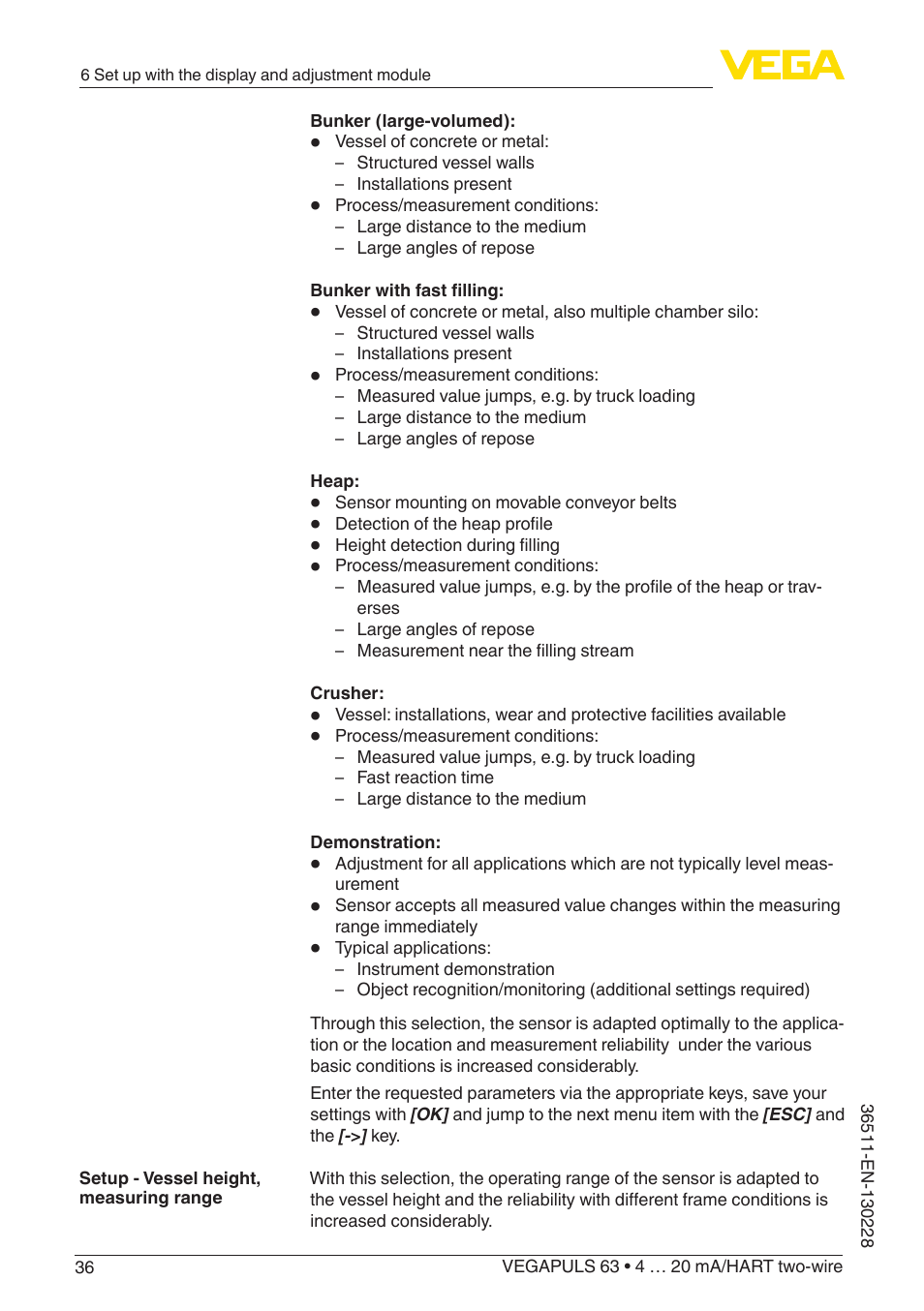 VEGA VEGAPULS 63 (≥ 2.0.0 - ≥ 4.0.0) 4 … 20 mA_HART two-wire User Manual | Page 36 / 80