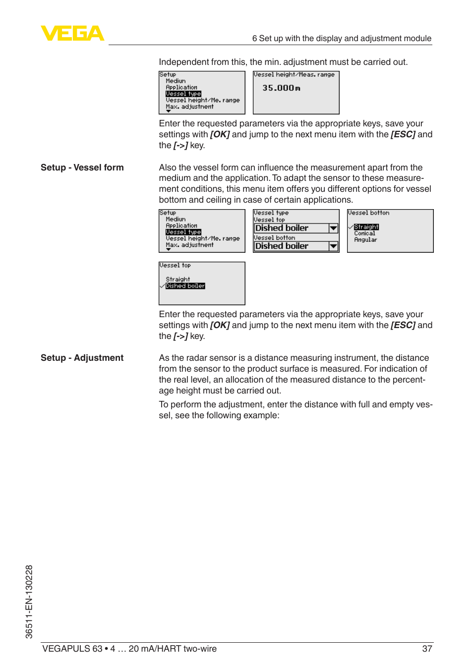 VEGA VEGAPULS 63 (≥ 2.0.0 - ≥ 4.0.0) 4 … 20 mA_HART two-wire User Manual | Page 37 / 80