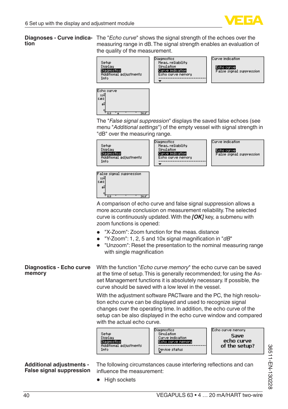 VEGA VEGAPULS 63 (≥ 2.0.0 - ≥ 4.0.0) 4 … 20 mA_HART two-wire User Manual | Page 40 / 80