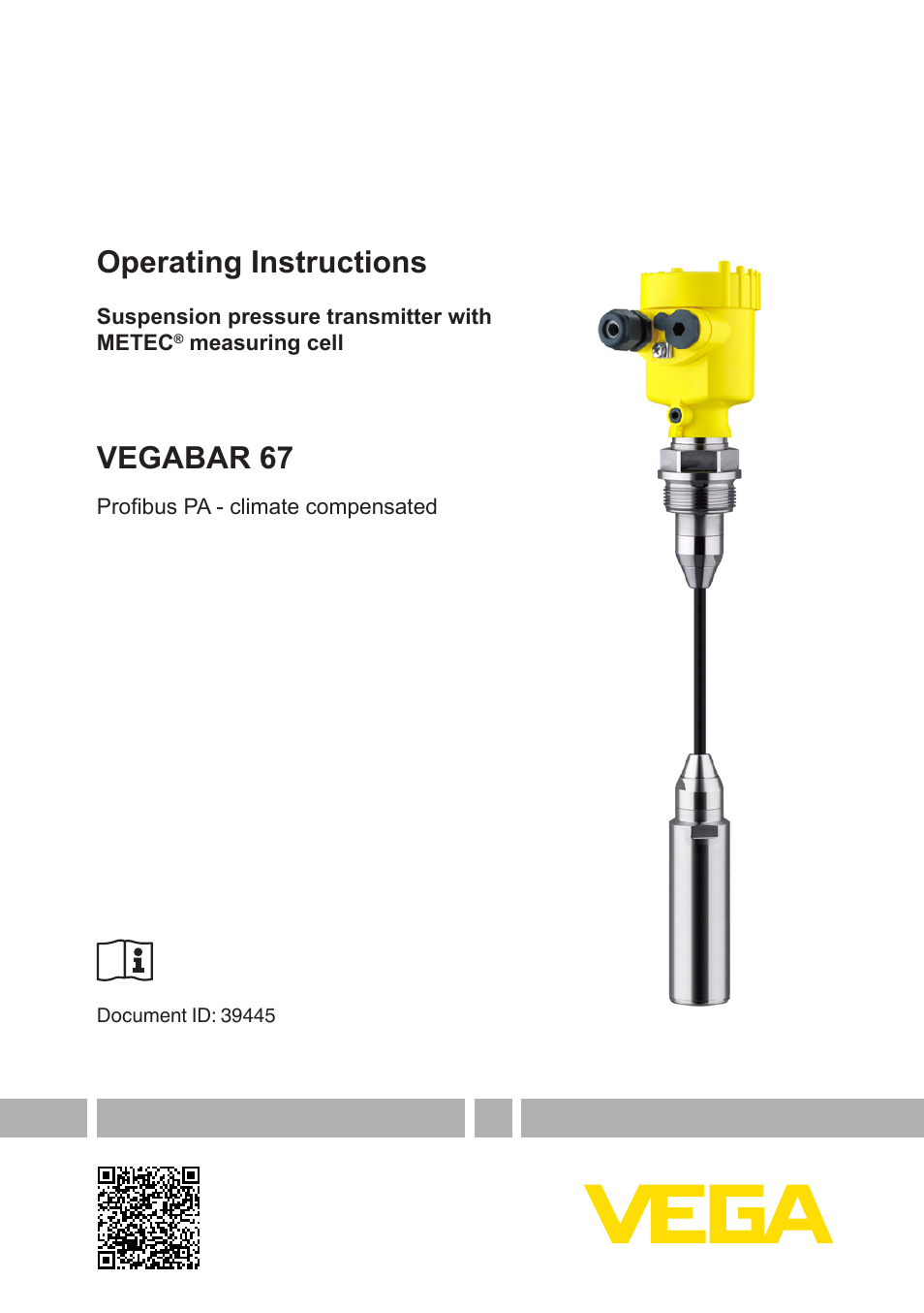 VEGA VEGABAR 67 Profibus PA - climate compensated User Manual | 72 pages