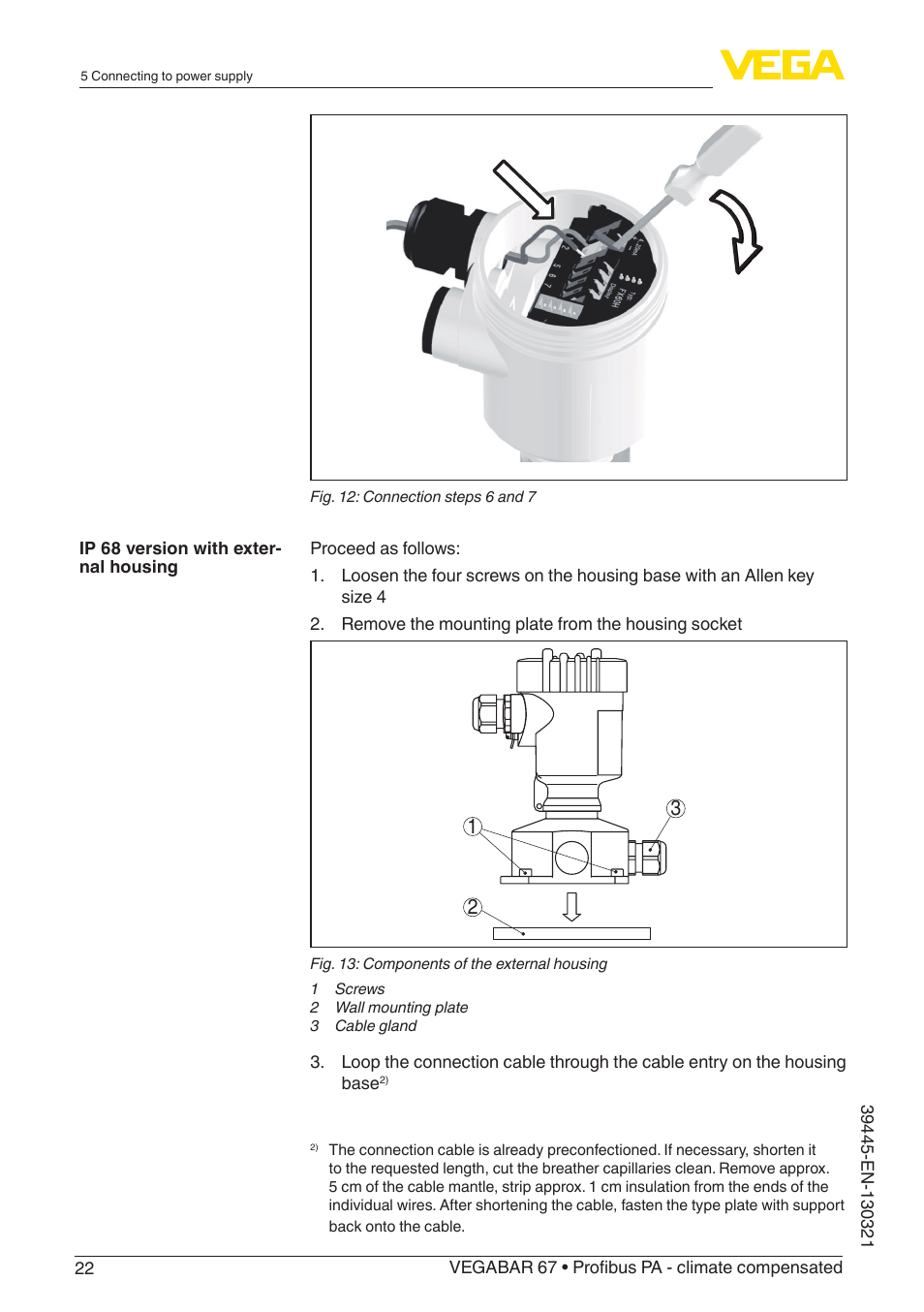 VEGA VEGABAR 67 Profibus PA - climate compensated User Manual | Page 22 / 72