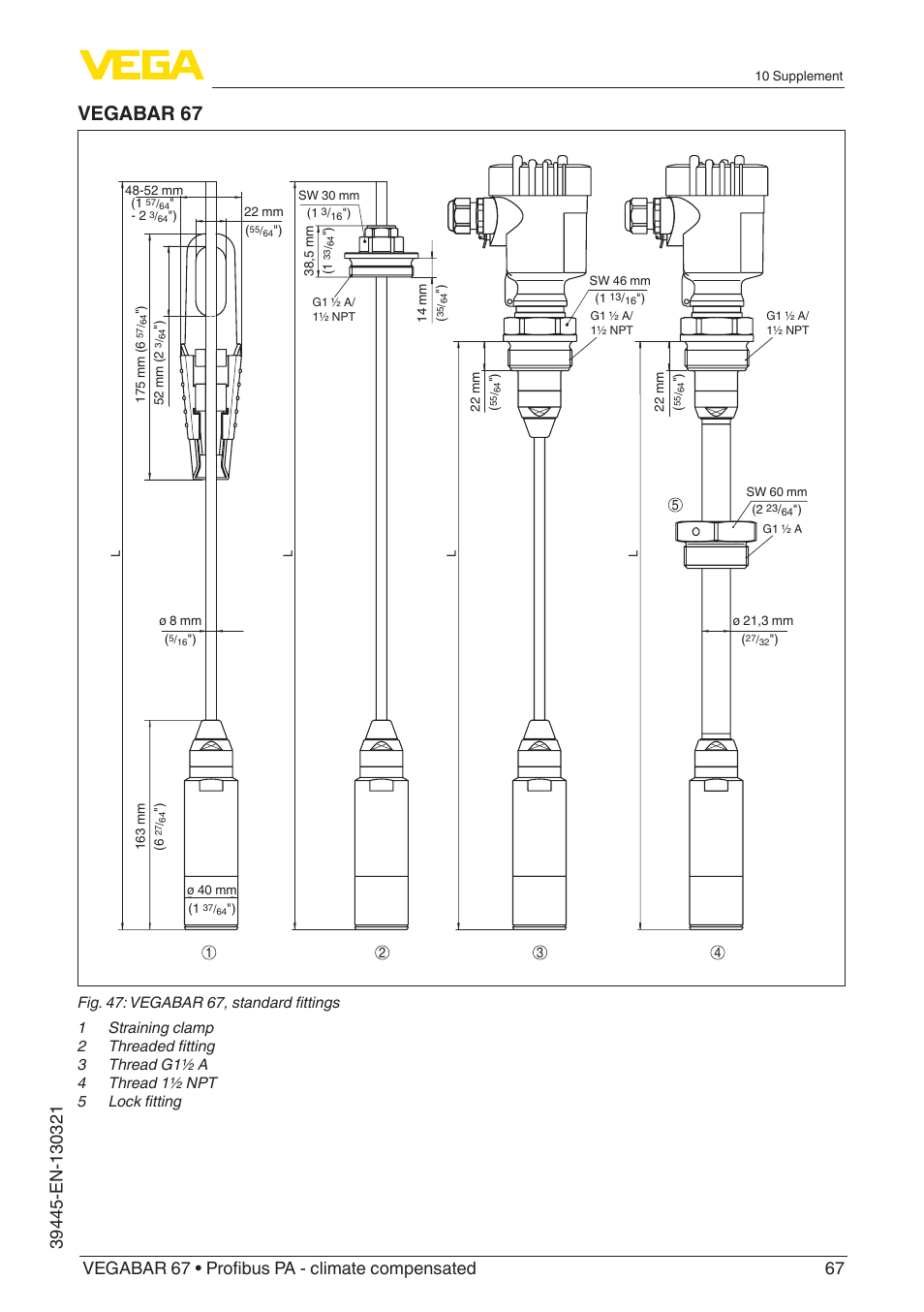 Vegabar 67 | VEGA VEGABAR 67 Profibus PA - climate compensated User Manual | Page 67 / 72