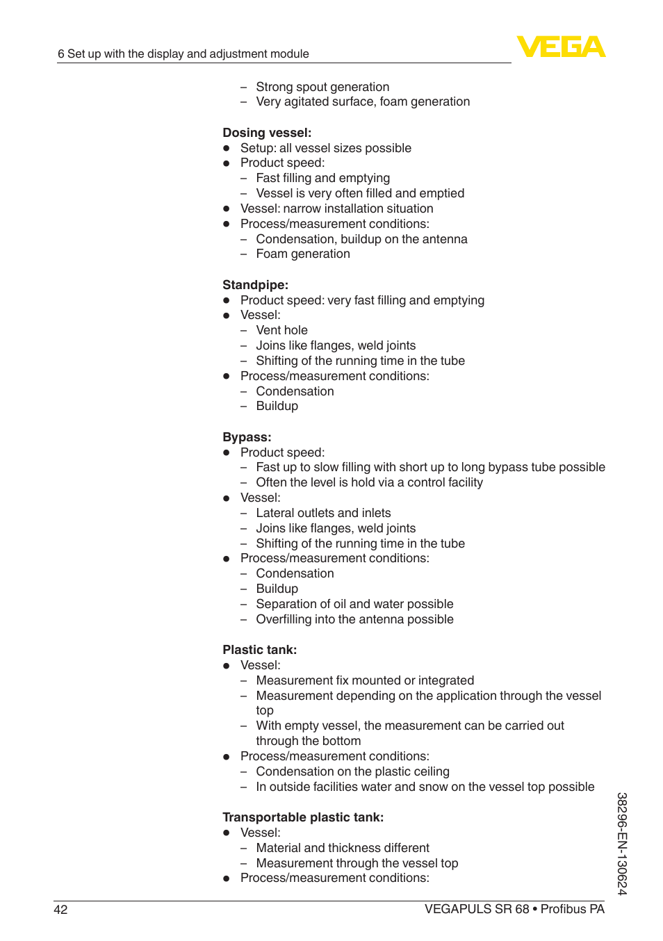 VEGA VEGAPULS SR 68 Profibus PA User Manual | Page 42 / 88