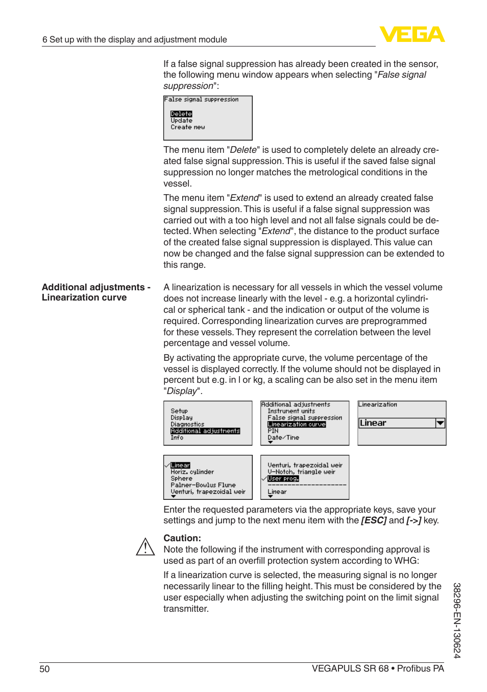 VEGA VEGAPULS SR 68 Profibus PA User Manual | Page 50 / 88