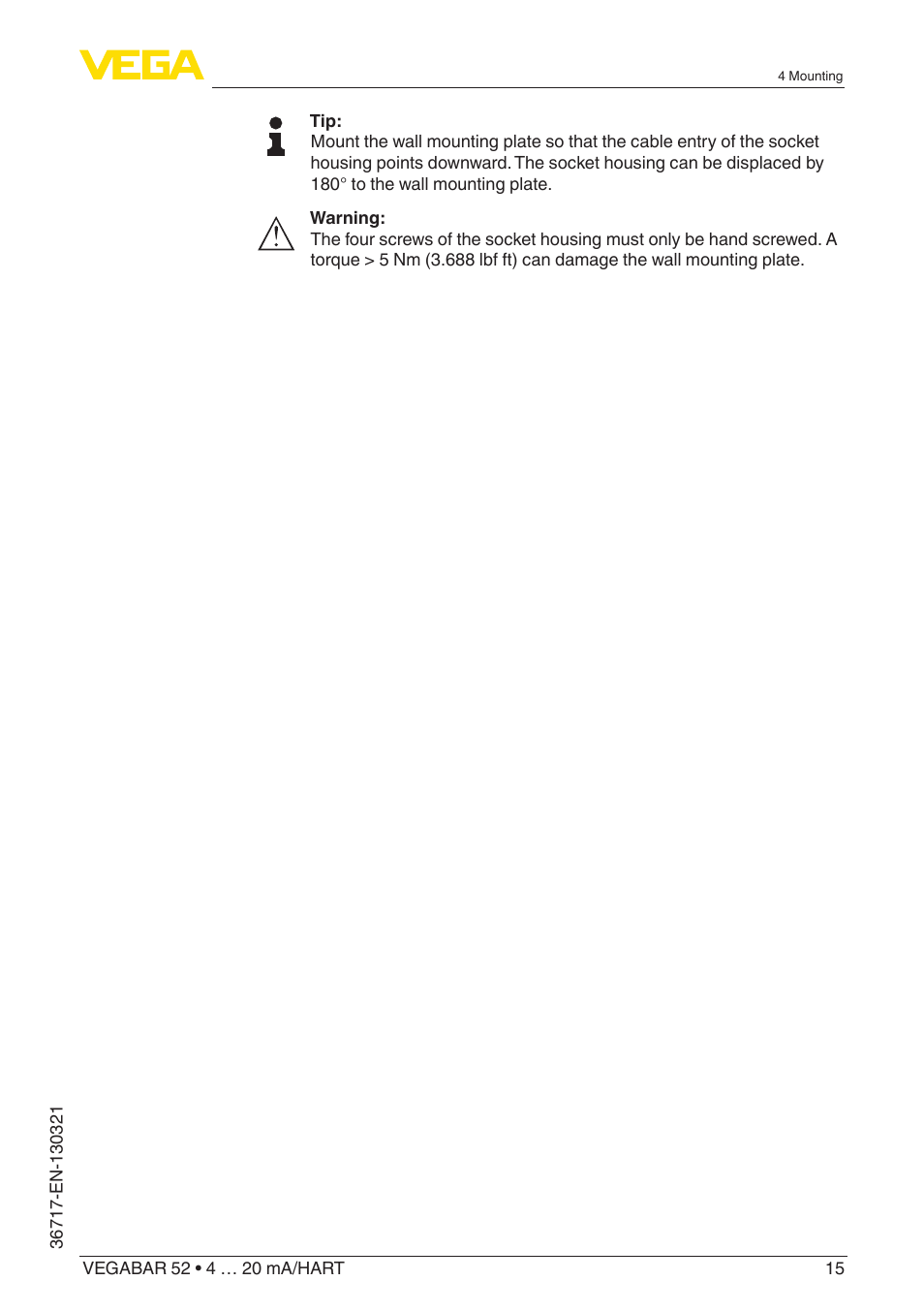 VEGA VEGABAR 52 4 … 20 mA_HART User Manual | Page 15 / 76
