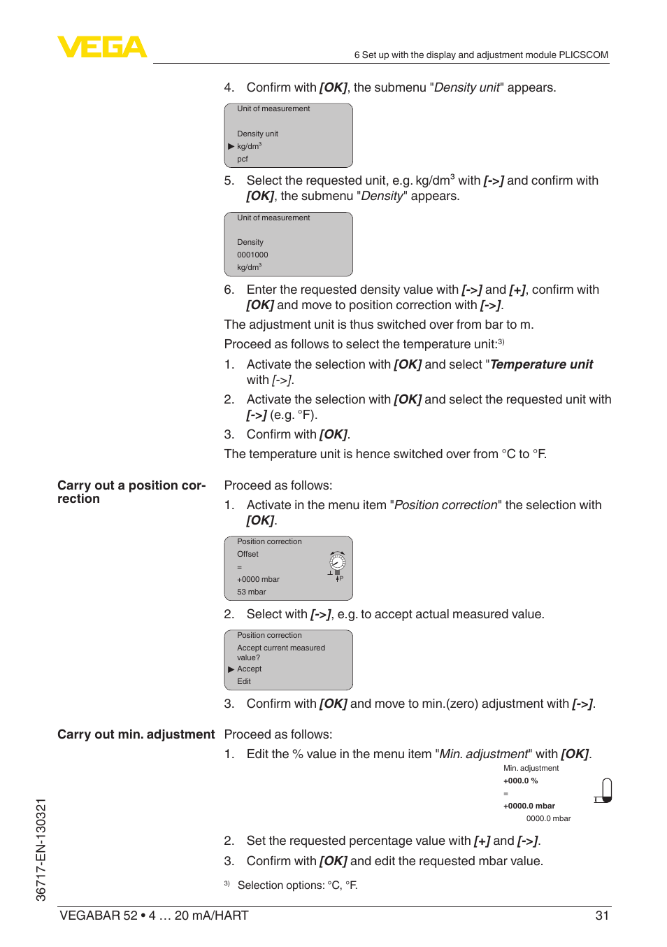 VEGA VEGABAR 52 4 … 20 mA_HART User Manual | Page 31 / 76