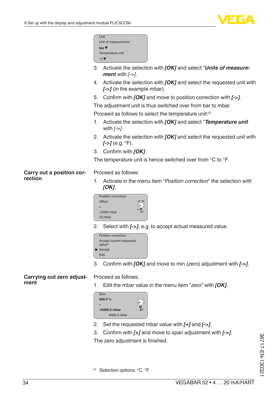 VEGA VEGABAR 52 4 … 20 mA_HART User Manual | Page 34 / 76