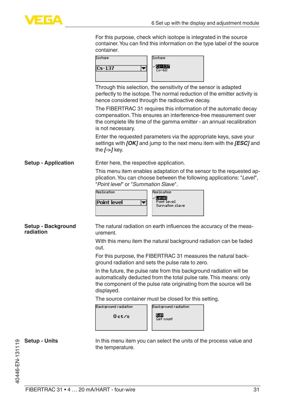 VEGA FIBERTRAC 31 4 … 20 mA_HART - four-wire User Manual | Page 31 / 80