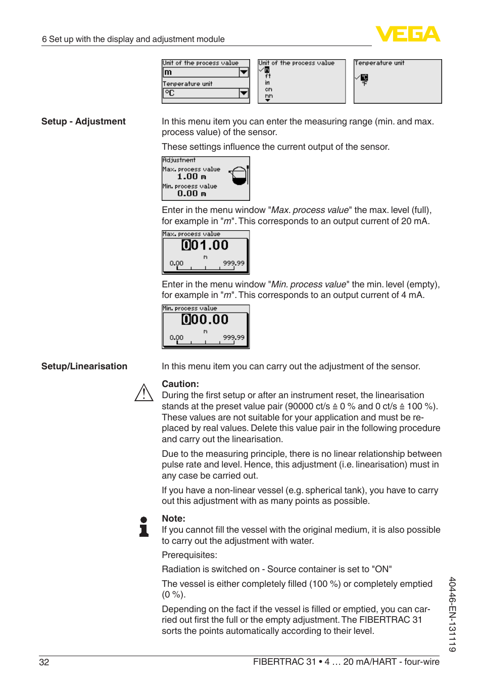 VEGA FIBERTRAC 31 4 … 20 mA_HART - four-wire User Manual | Page 32 / 80