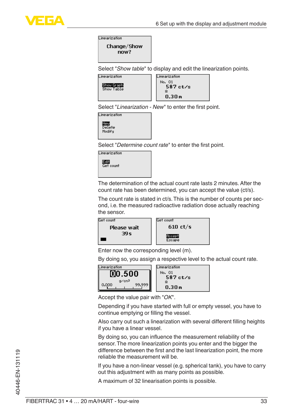 VEGA FIBERTRAC 31 4 … 20 mA_HART - four-wire User Manual | Page 33 / 80