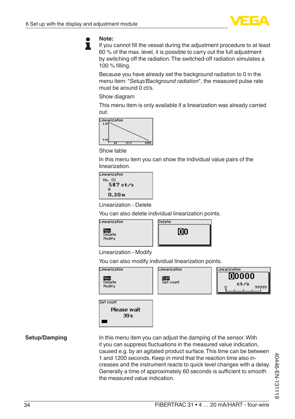 VEGA FIBERTRAC 31 4 … 20 mA_HART - four-wire User Manual | Page 34 / 80