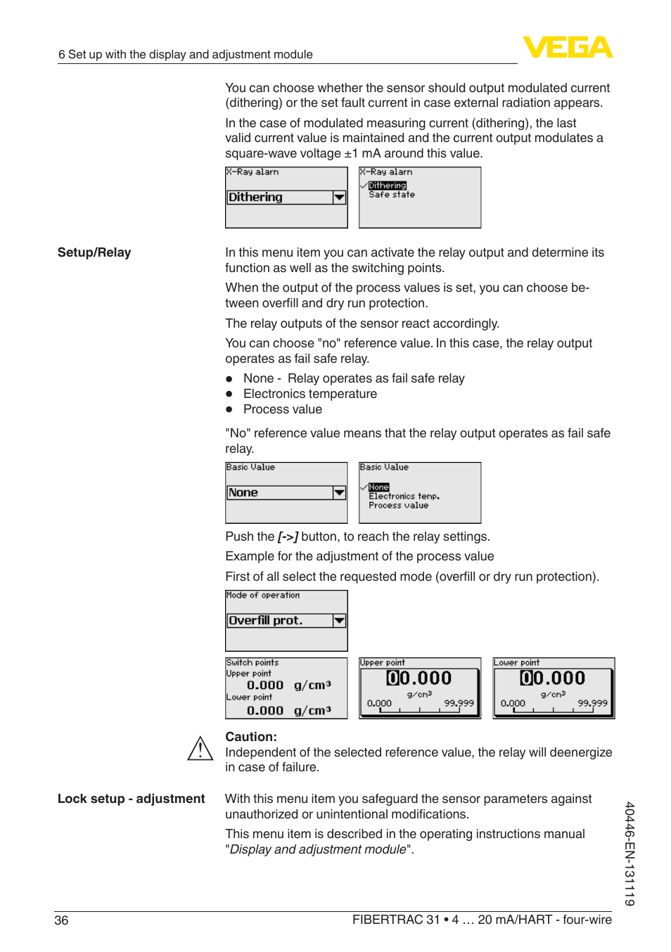 VEGA FIBERTRAC 31 4 … 20 mA_HART - four-wire User Manual | Page 36 / 80
