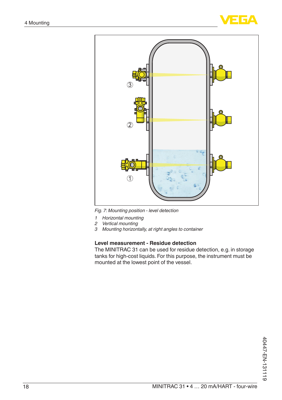 VEGA MINITRAC 31 4 … 20 mA_HART - four-wire User Manual | Page 18 / 88