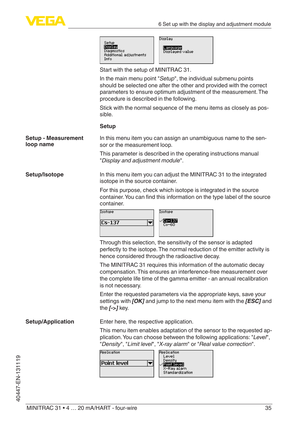 VEGA MINITRAC 31 4 … 20 mA_HART - four-wire User Manual | Page 35 / 88