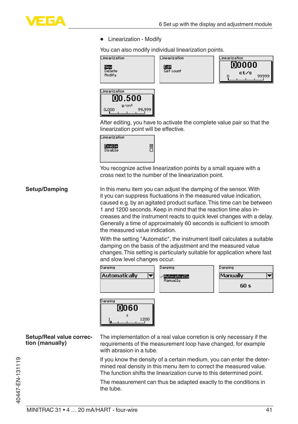 VEGA MINITRAC 31 4 … 20 mA_HART - four-wire User Manual | Page 41 / 88