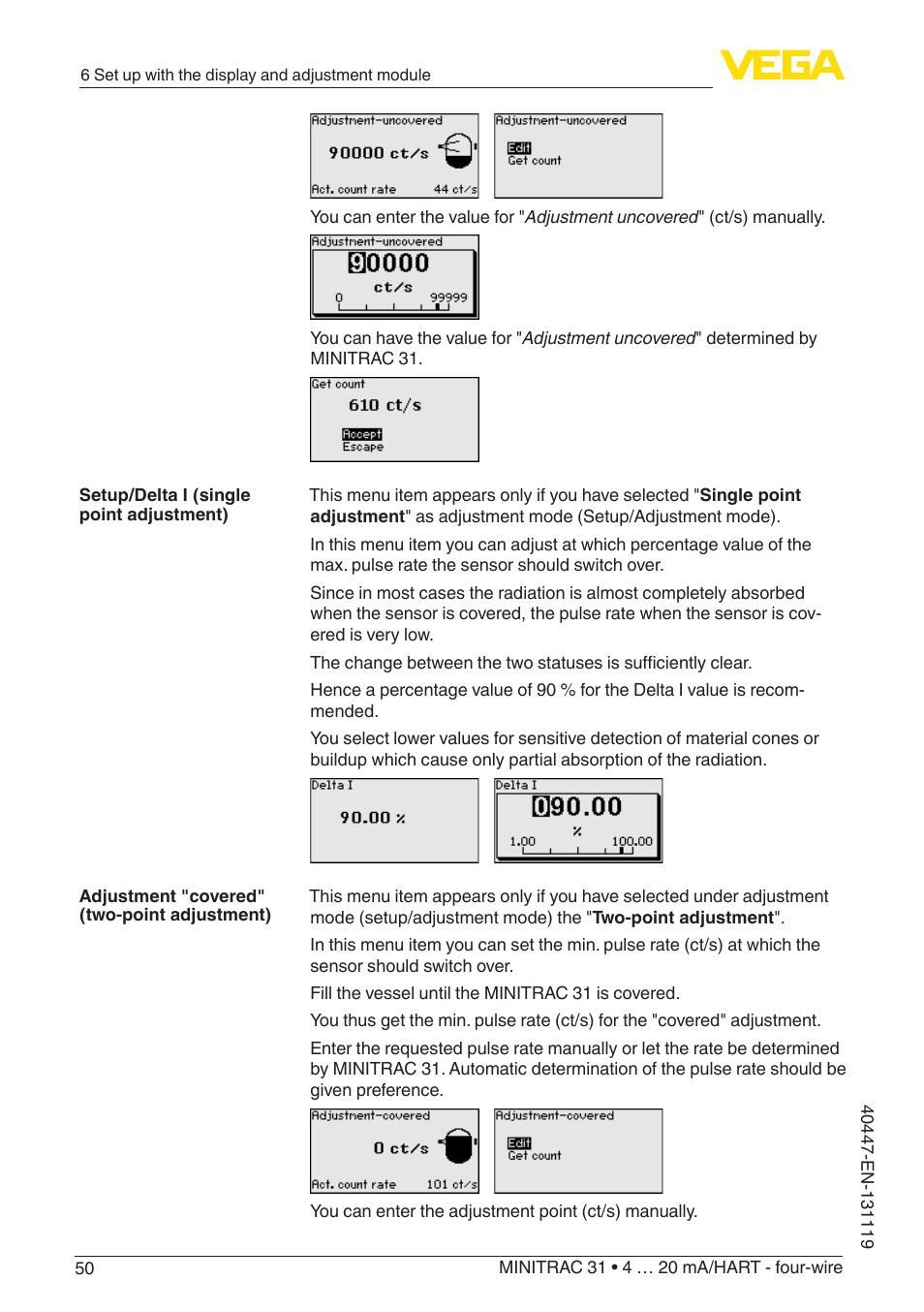 VEGA MINITRAC 31 4 … 20 mA_HART - four-wire User Manual | Page 50 / 88