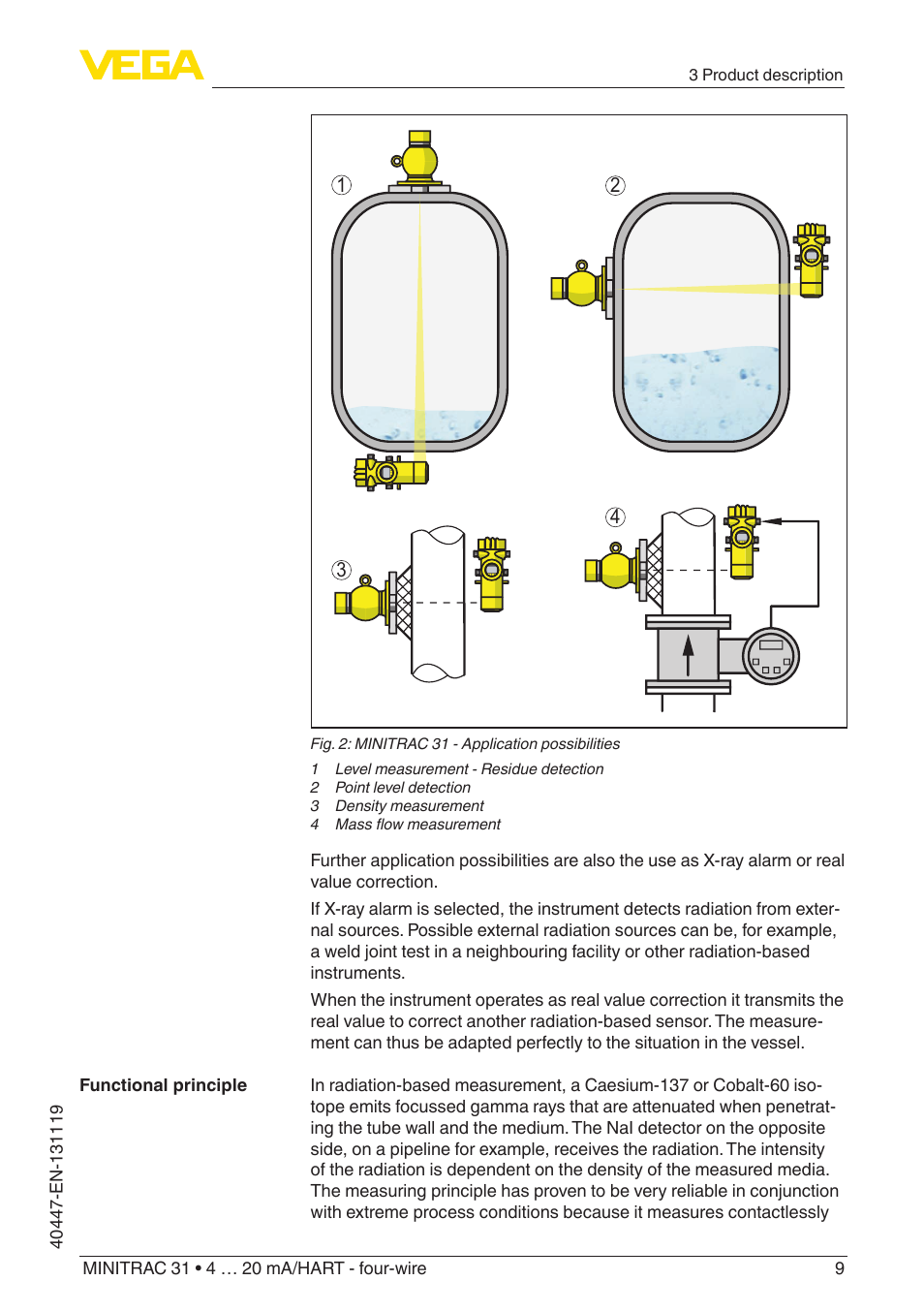 VEGA MINITRAC 31 4 … 20 mA_HART - four-wire User Manual | Page 9 / 88