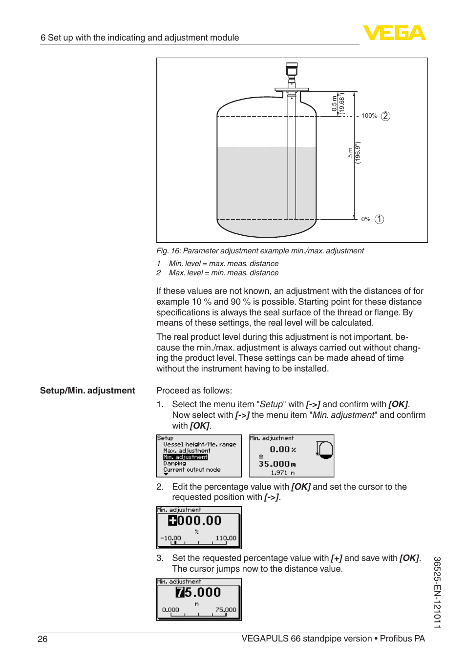 VEGA VEGAPULS 66 (≥ 2.0.0 - ≥ 4.0.0) standpipe ver. Profibus PA User Manual | Page 26 / 64