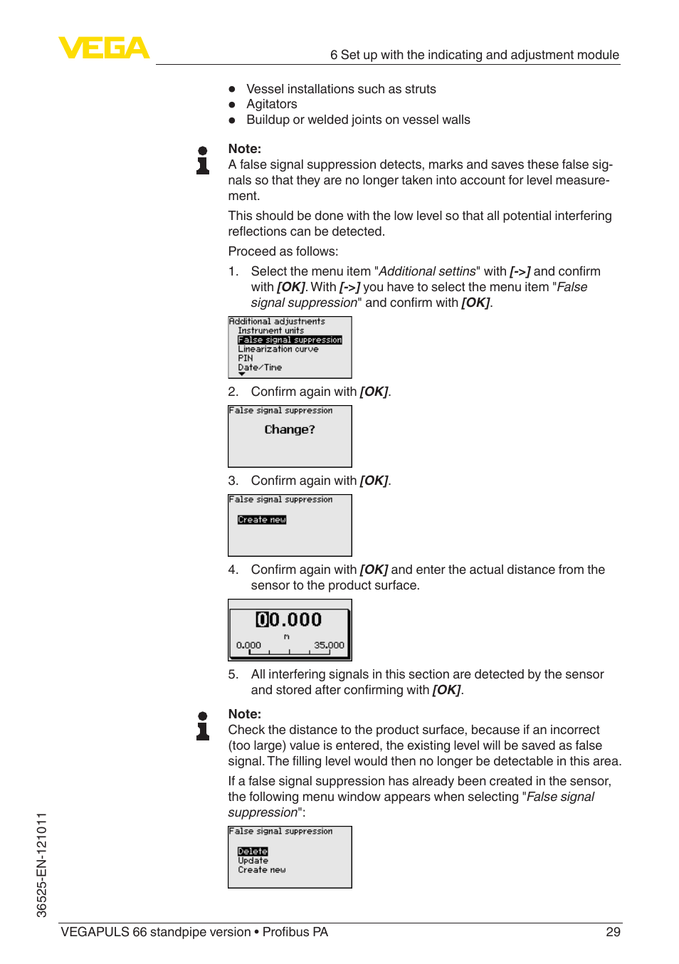 VEGA VEGAPULS 66 (≥ 2.0.0 - ≥ 4.0.0) standpipe ver. Profibus PA User Manual | Page 29 / 64