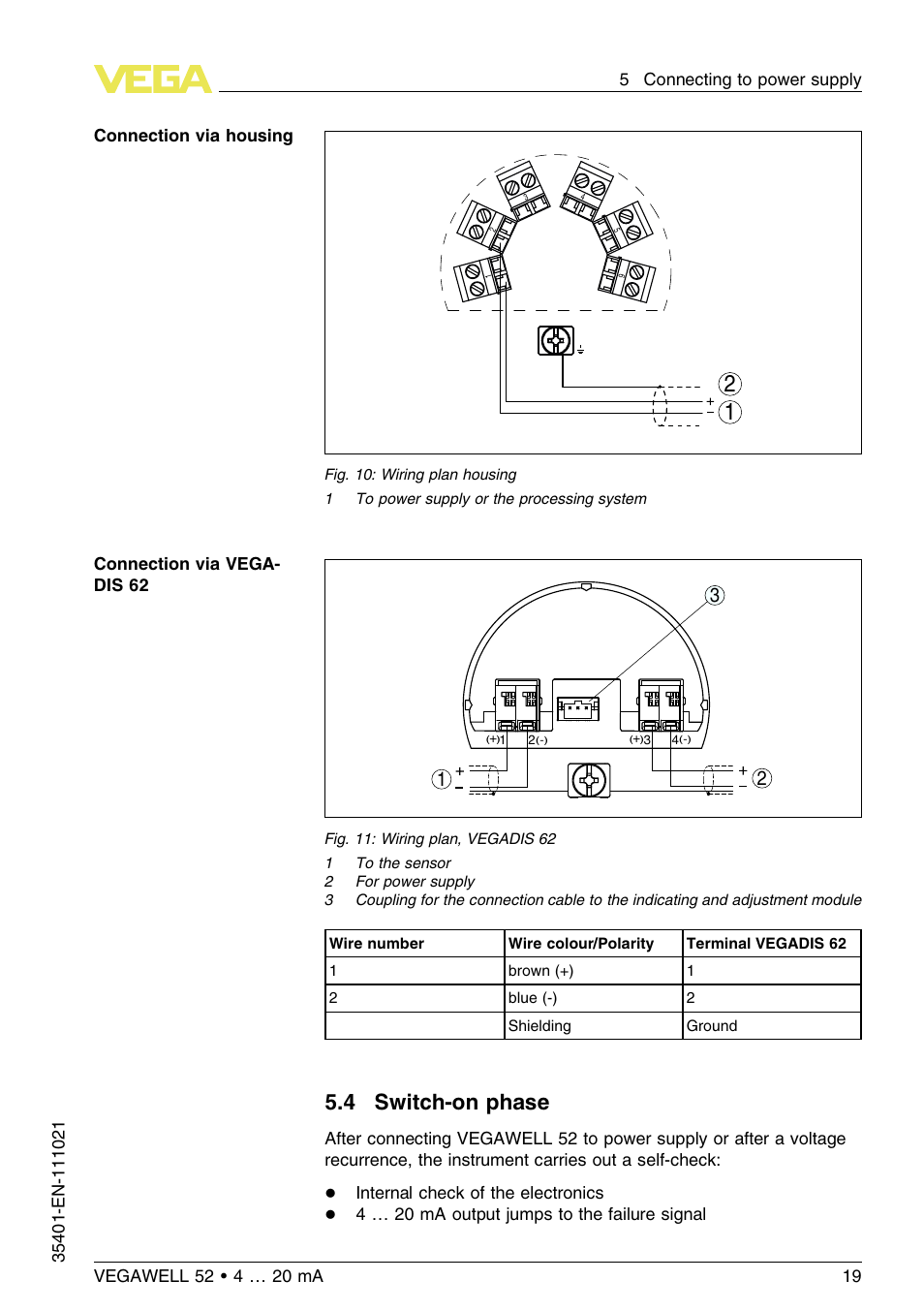 4 switch–on phase, 4 switch-on phase | VEGA VEGAWELL 52 4 … 20 mA User Manual | Page 19 / 40