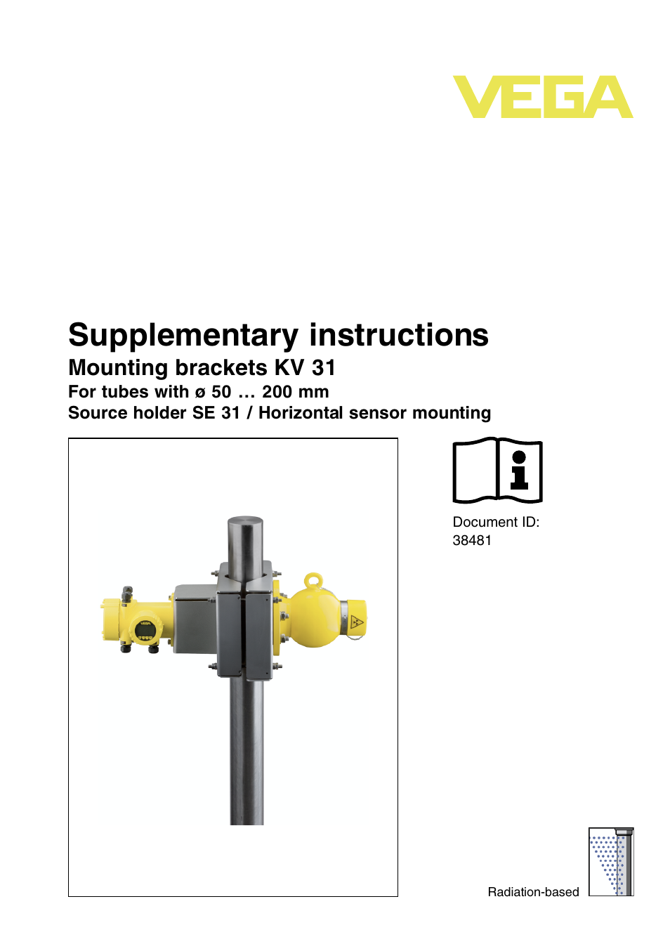 VEGA KV 31 Mounting brackets For tubes with ø 50…200 mm (Horizontal sensor mounting) User Manual | 12 pages