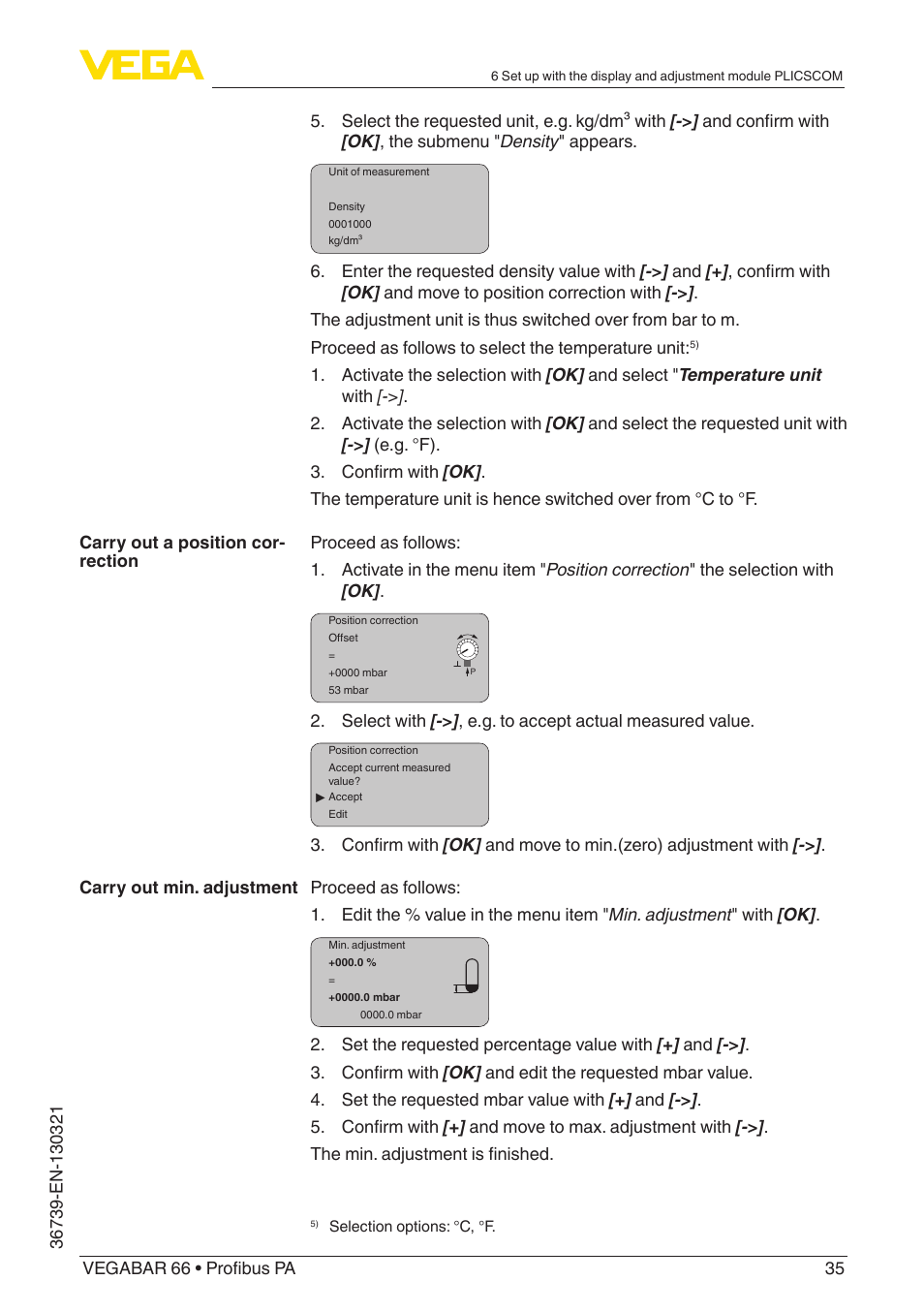 VEGA VEGABAR 66 Profibus PA User Manual | Page 35 / 76