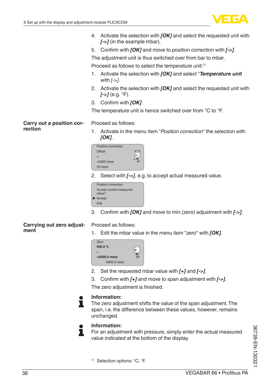 VEGA VEGABAR 66 Profibus PA User Manual | Page 38 / 76