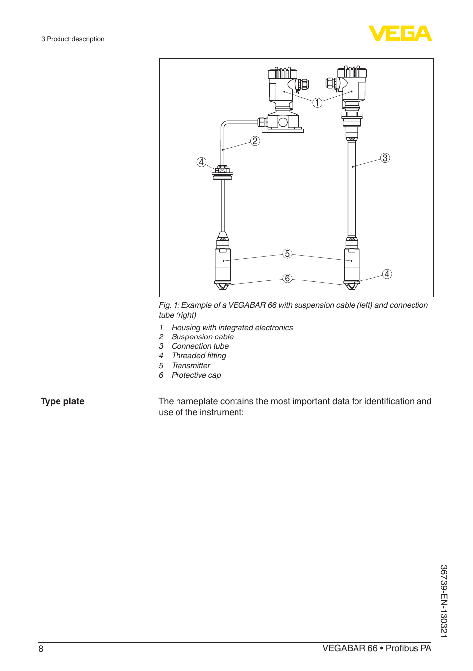 VEGA VEGABAR 66 Profibus PA User Manual | Page 8 / 76
