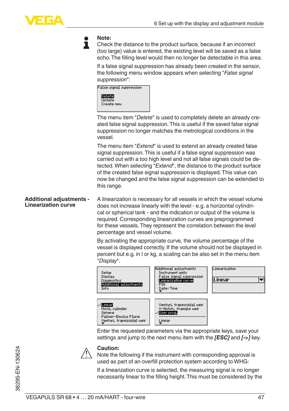 VEGA VEGAPULS SR 68 4 … 20 mA_HART - four-wire User Manual | Page 47 / 80