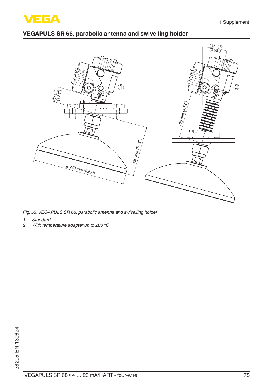 VEGA VEGAPULS SR 68 4 … 20 mA_HART - four-wire User Manual | Page 75 / 80