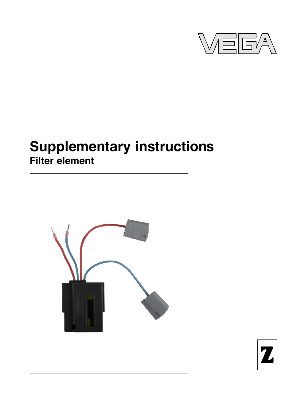 VEGA Filter element User Manual | 12 pages