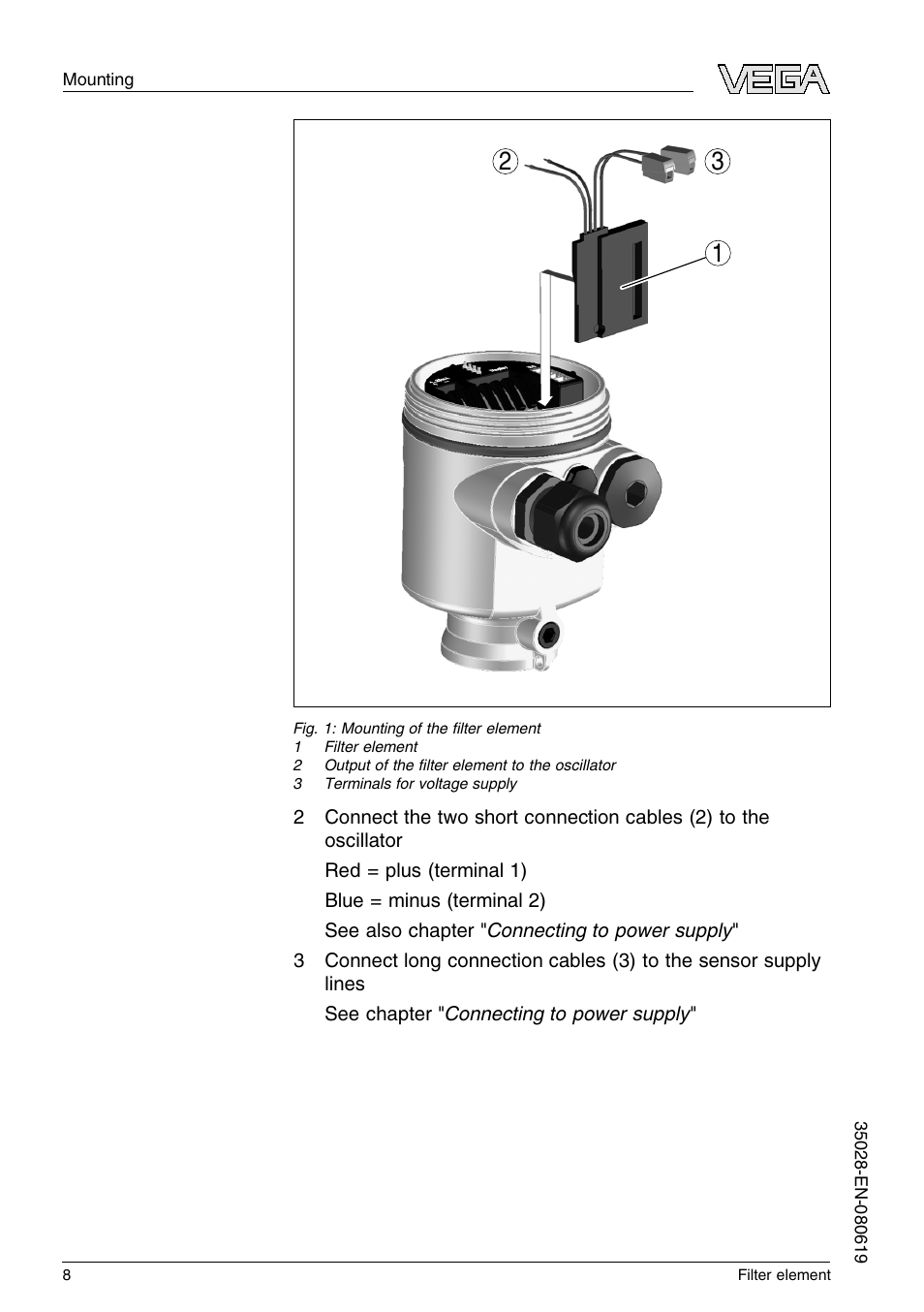VEGA Filter element User Manual | Page 8 / 12