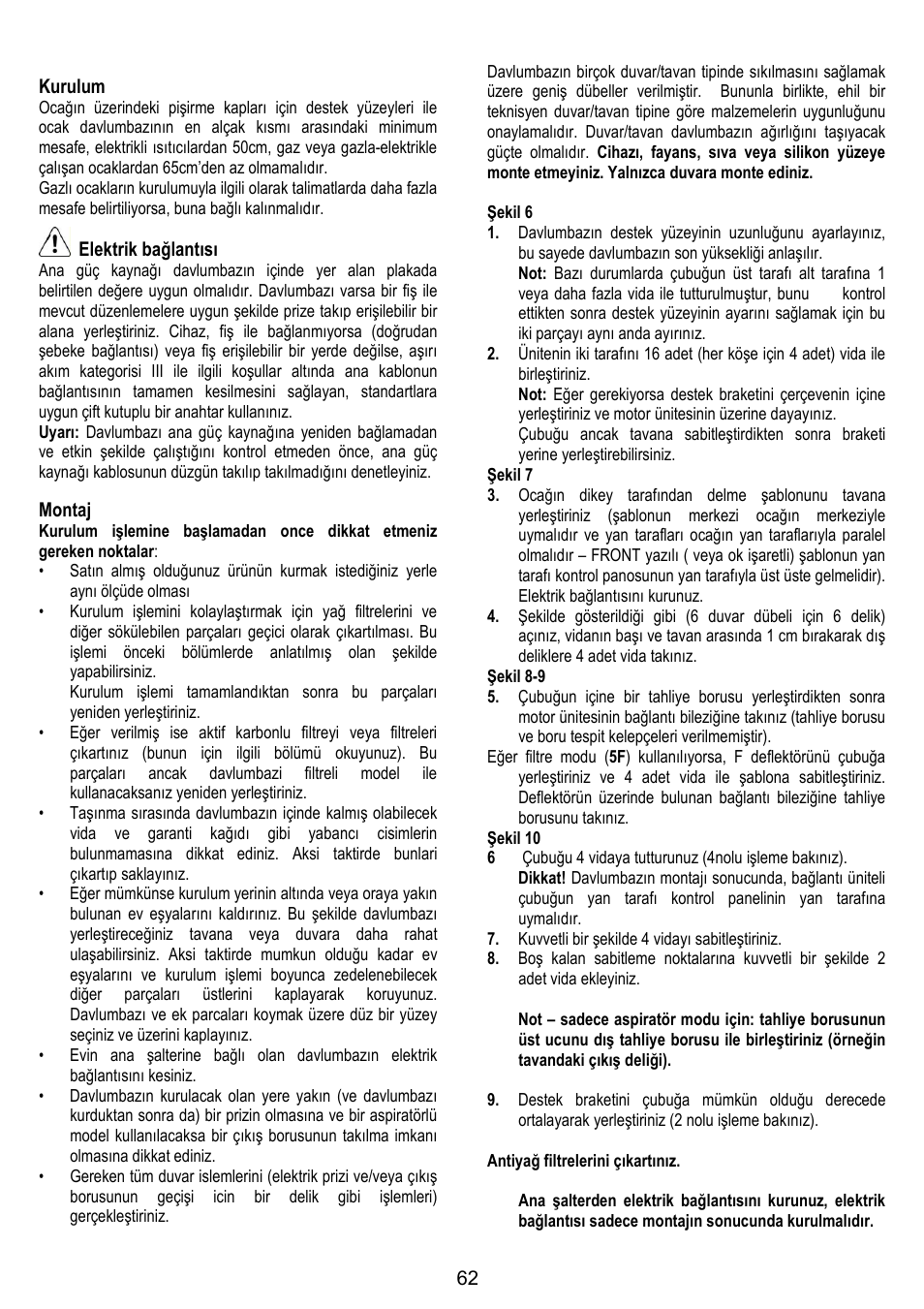 ELICA OXYGENE User Manual | Page 62 / 68