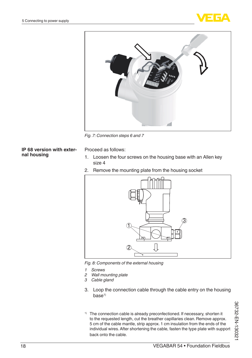 VEGA VEGABAR 54 Foundation Fieldbus User Manual | Page 18 / 72