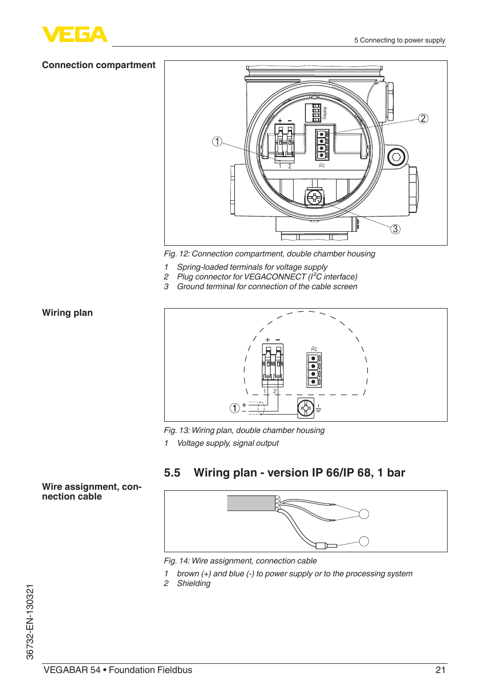 VEGA VEGABAR 54 Foundation Fieldbus User Manual | Page 21 / 72