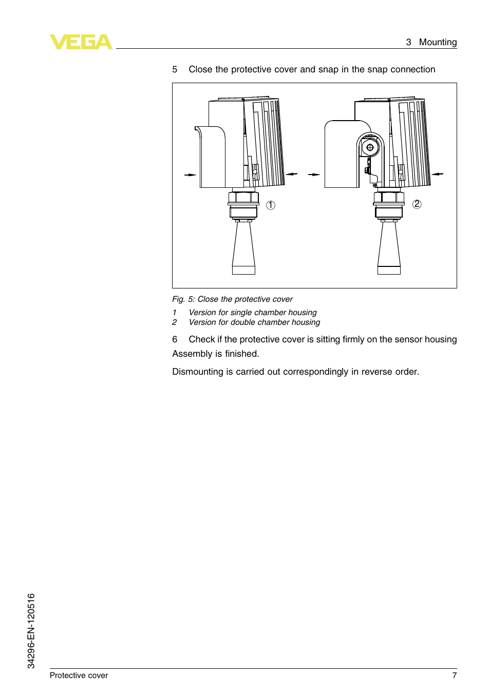 VEGA Protective cover User Manual | Page 7 / 12