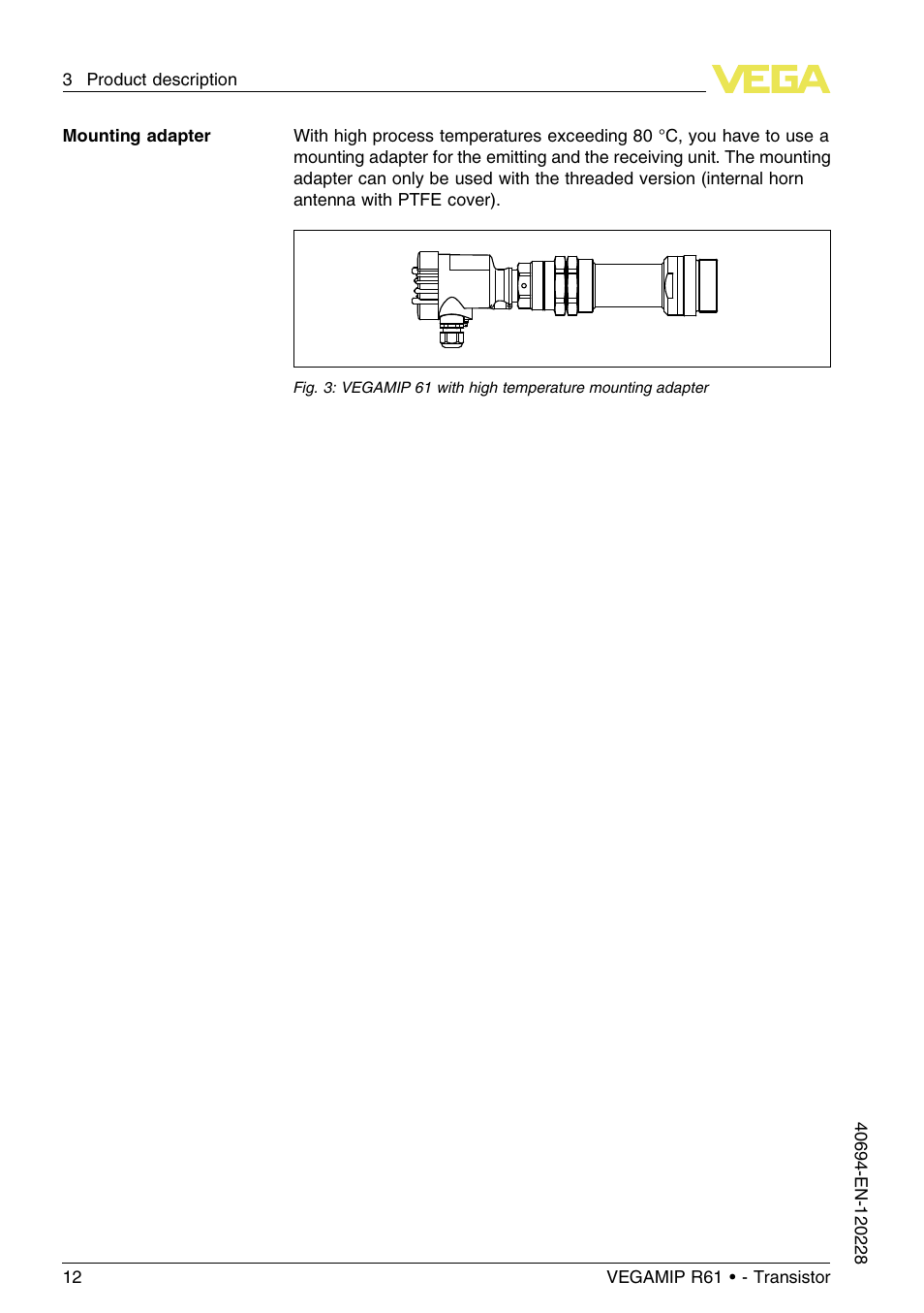 VEGA VEGAMIP R61 Receiving unit - Transistor User Manual | Page 12 / 48