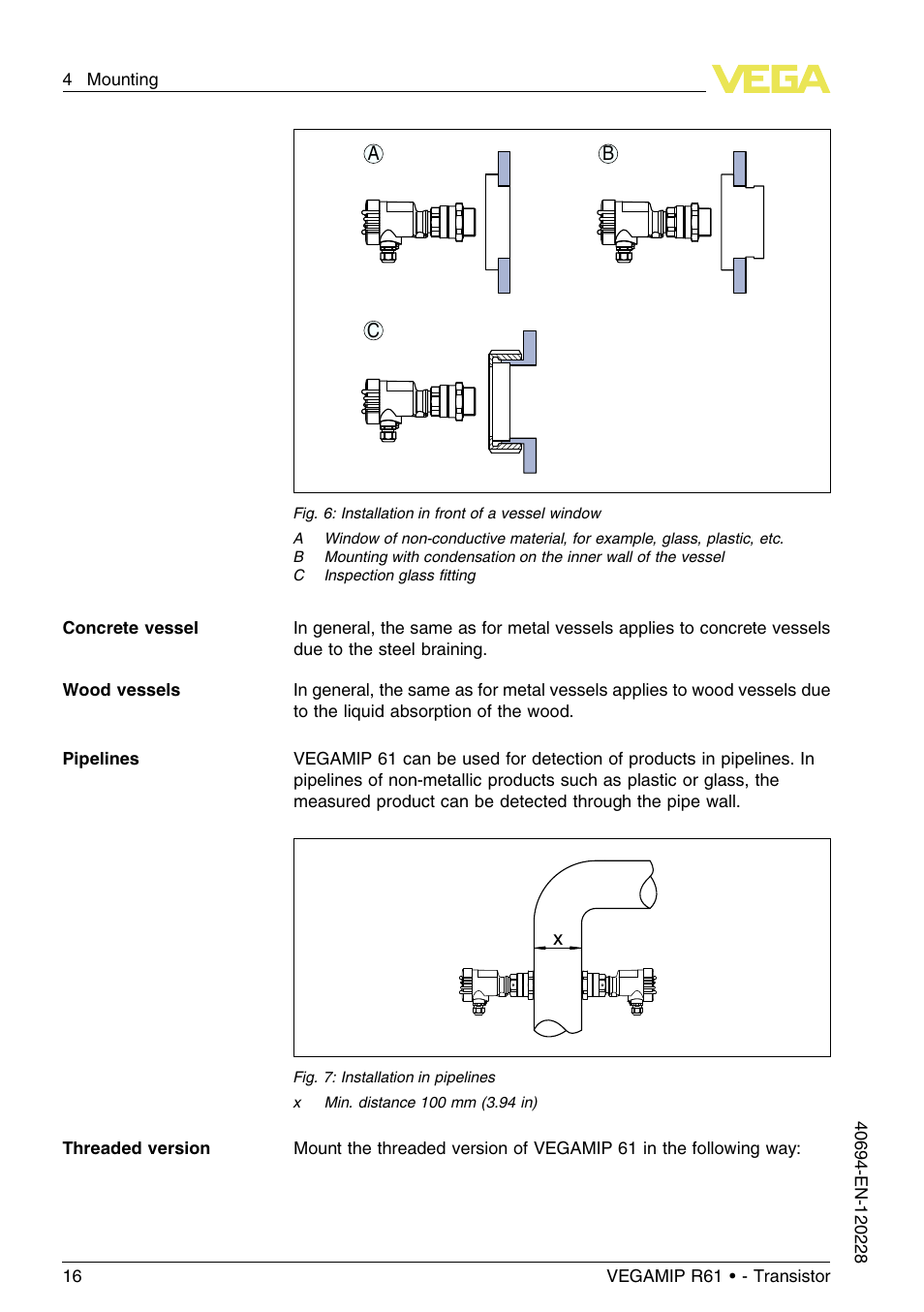 VEGA VEGAMIP R61 Receiving unit - Transistor User Manual | Page 16 / 48