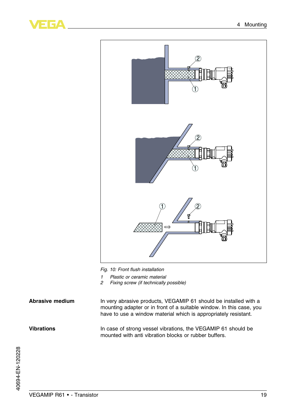 VEGA VEGAMIP R61 Receiving unit - Transistor User Manual | Page 19 / 48