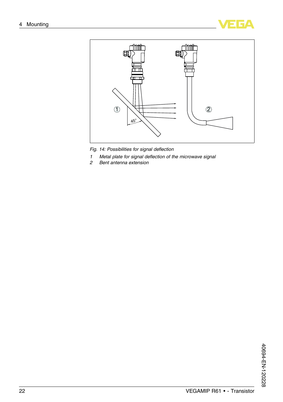 VEGA VEGAMIP R61 Receiving unit - Transistor User Manual | Page 22 / 48