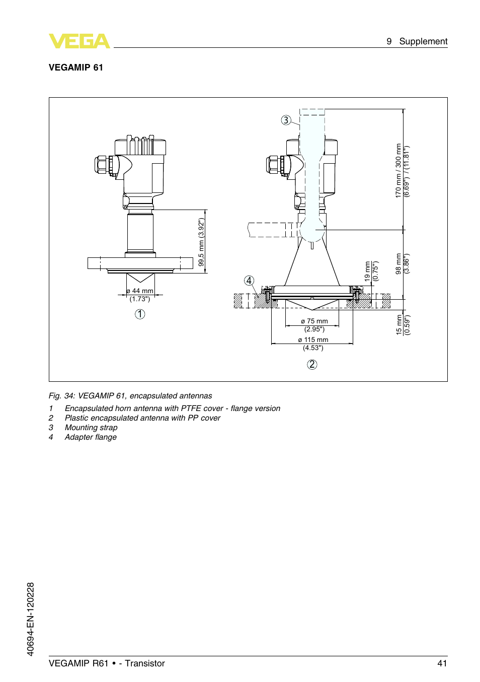 Vegamip 61 | VEGA VEGAMIP R61 Receiving unit - Transistor User Manual | Page 41 / 48