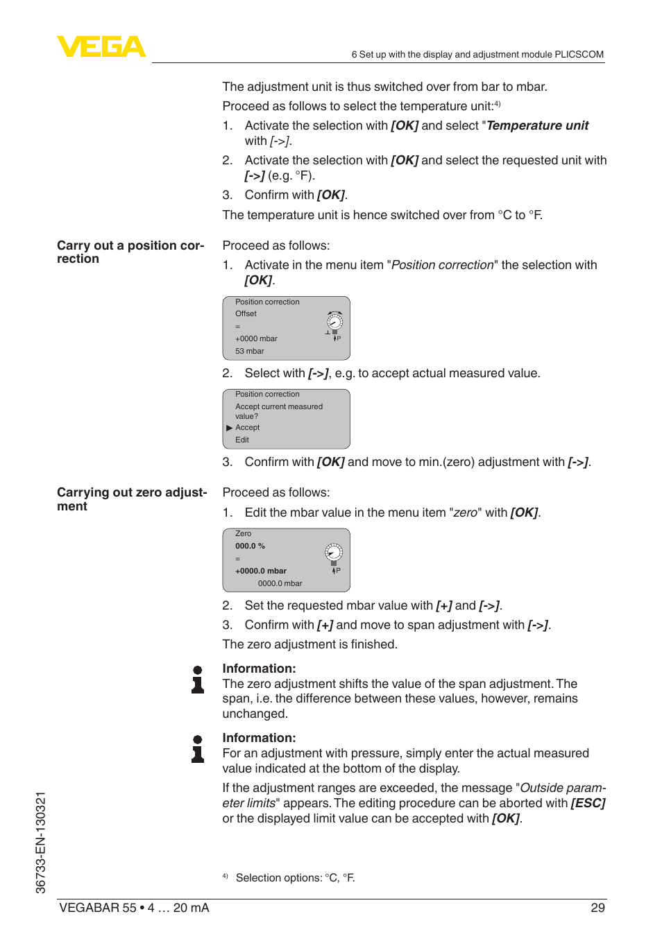 VEGA VEGABAR 55 4 … 20 mA User Manual | Page 29 / 64